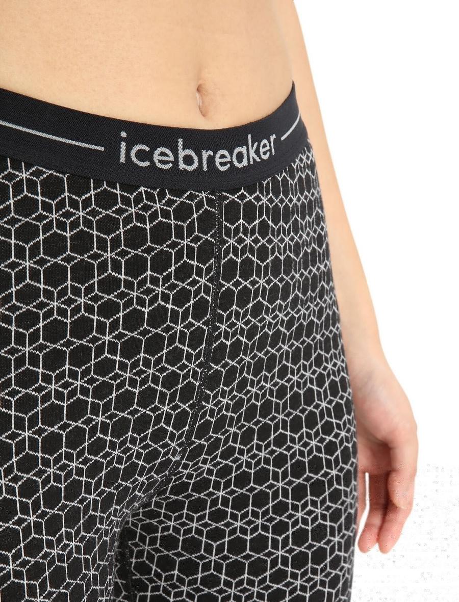 Legginsy Icebreaker Merino 250 Vertex Alpine Geo Damskie Czarne Białe | PL 1416RVDW